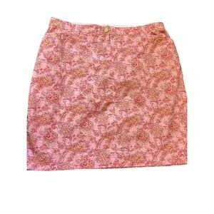 Lands’ End‎ Women’s Paisley Knee-Length Skirt – Plus Size 18W – Pink